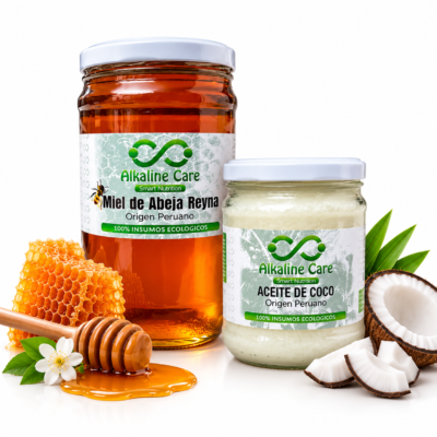 Pack Aceite de Coco 500ml + Miel de Abeja 1kg